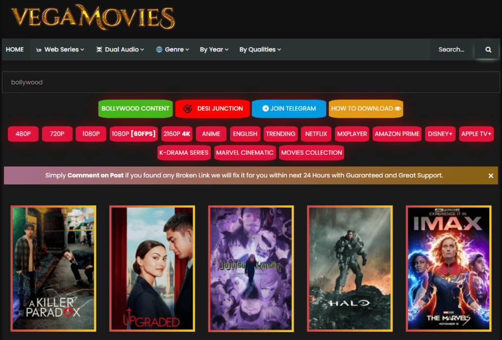 Can I request specific movies or shows on Vegamovies?