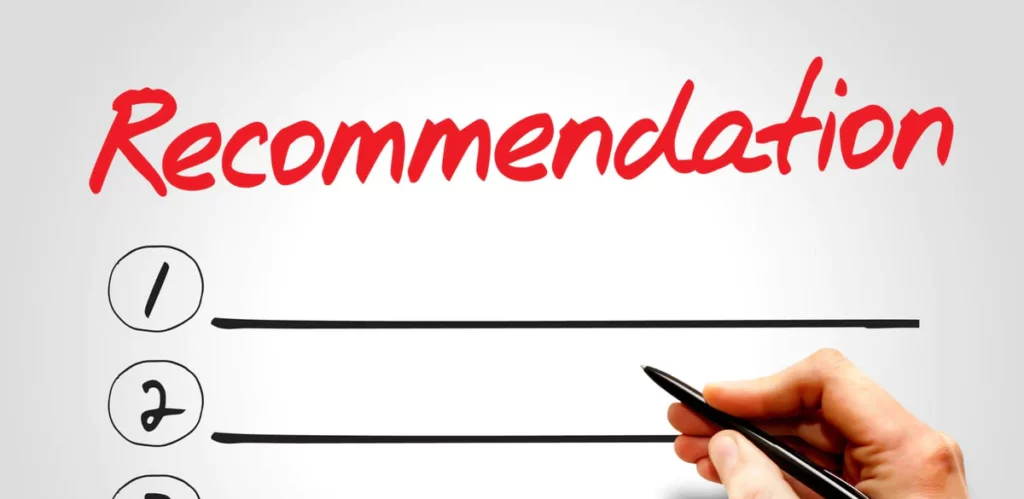 Recommendations: 